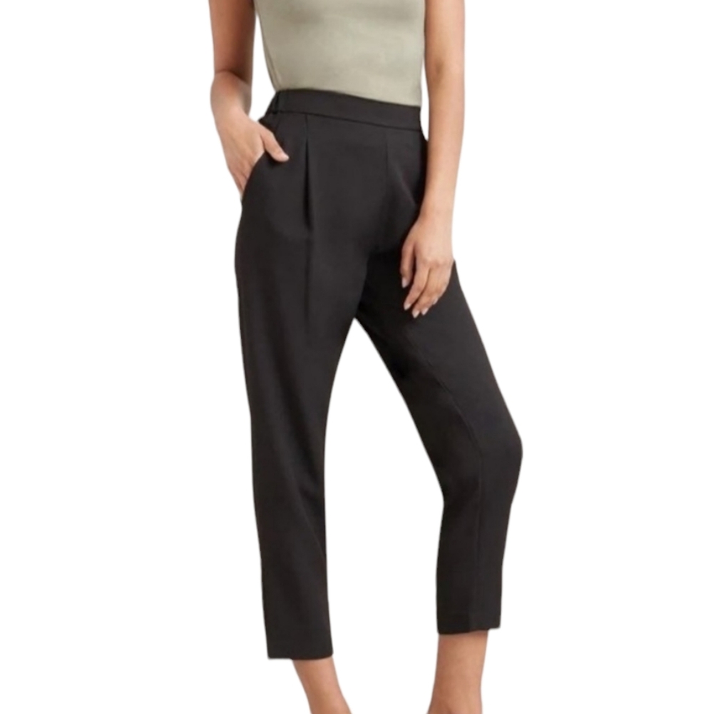 Modern Citizen Jackson Cropped High Waisted Trouser In Jet Black